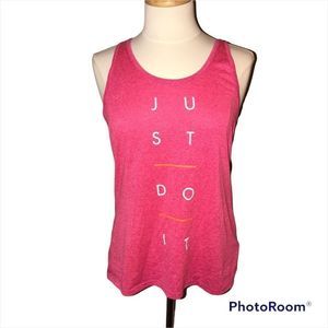🆕 NIKE dri fit Pink just do it racerback tank top M NWOT